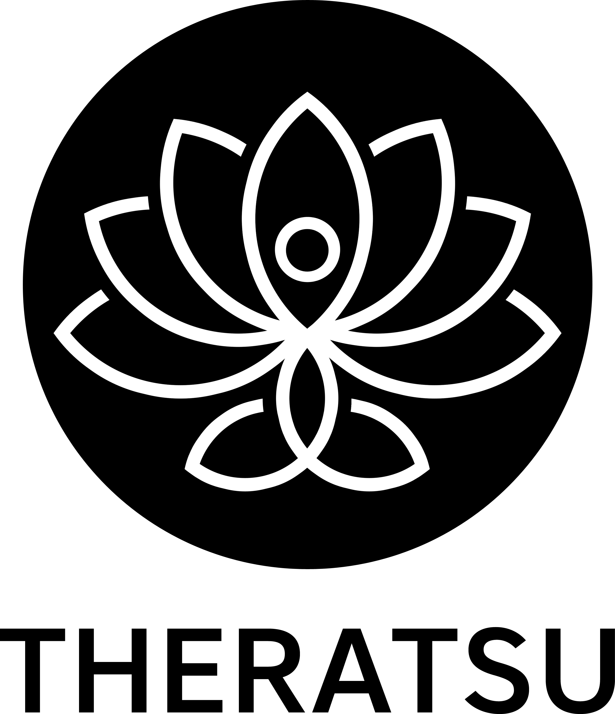 The Theratsu Logo in black and white.